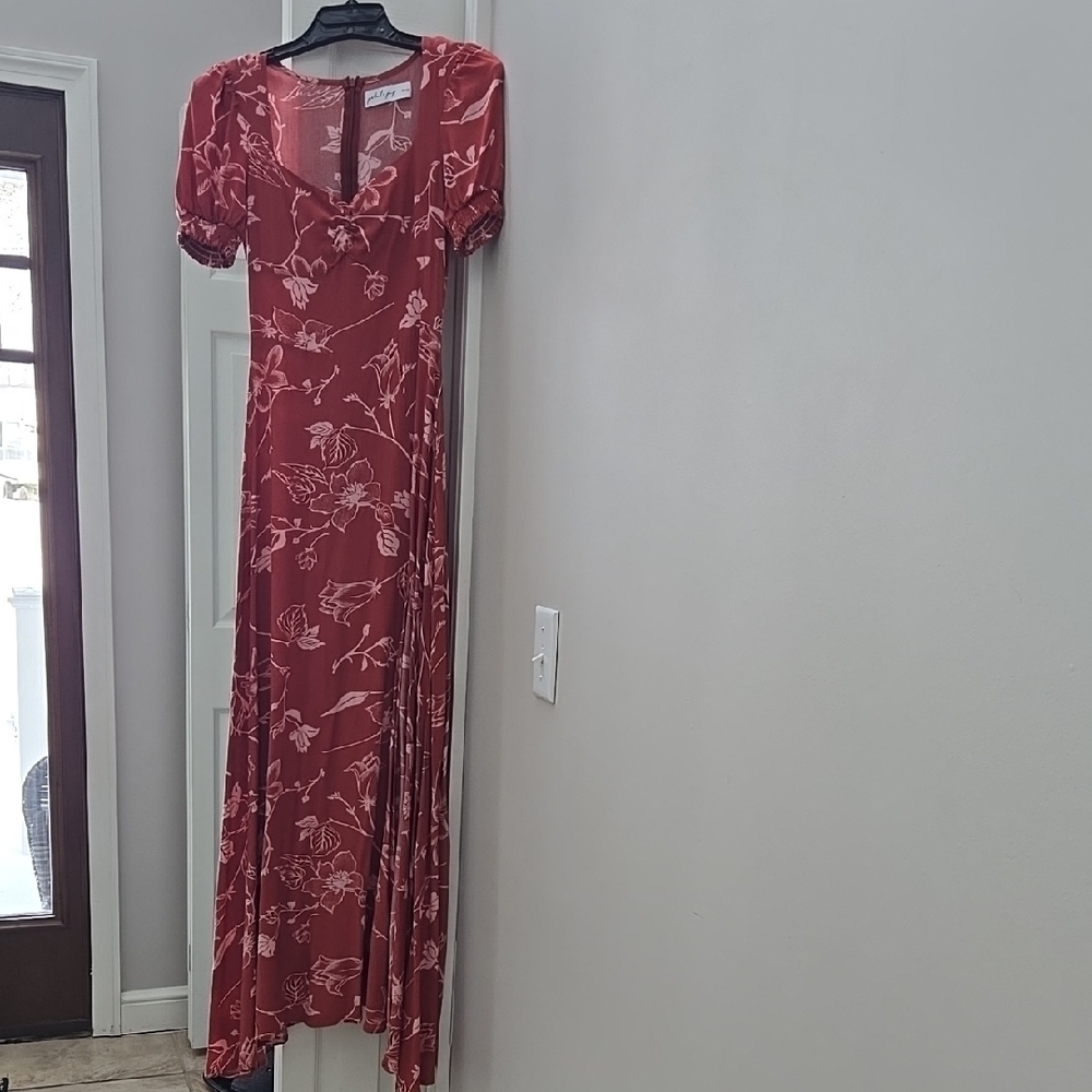 Petal and Pup Floral Rust Maxi Dress